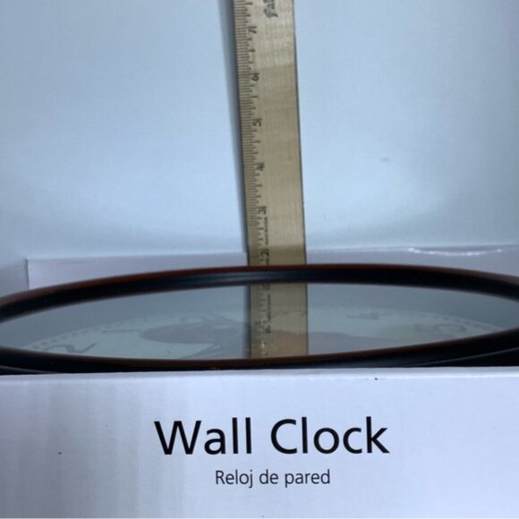 Clock Farmhouse Rooster Quartz Analog Primitive Wall Hanging 12 in Round Black - Picture 4 of 12